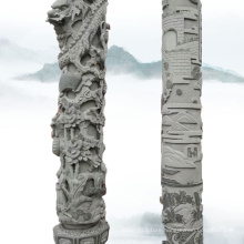 Customized relief dragon stone column